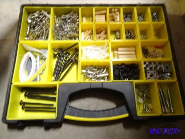 lot 319 image: Stanley Hardware Bin with Misc hardware...