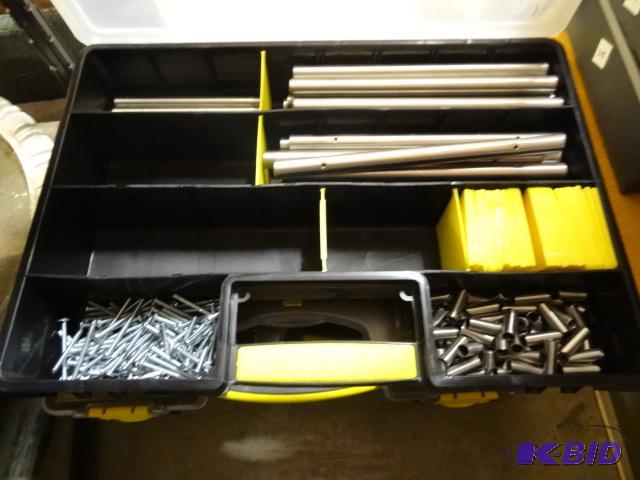 lot 322 image: Stanley Hardware Bin with Stainless Door Hand...