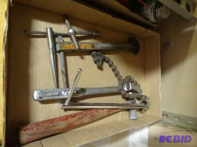 lot 33 image: Plumbers Wrenches, Chain Wrench, Reamer, Hamm...