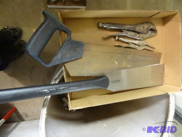 lot 353 image: 2 Vise Grips, 2 hand Saws...