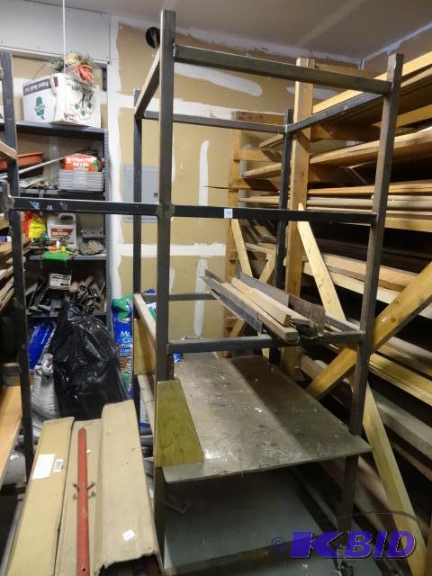 lot 79 image: Metal rack on Wheels. No Contents. 50 X 34 X ...