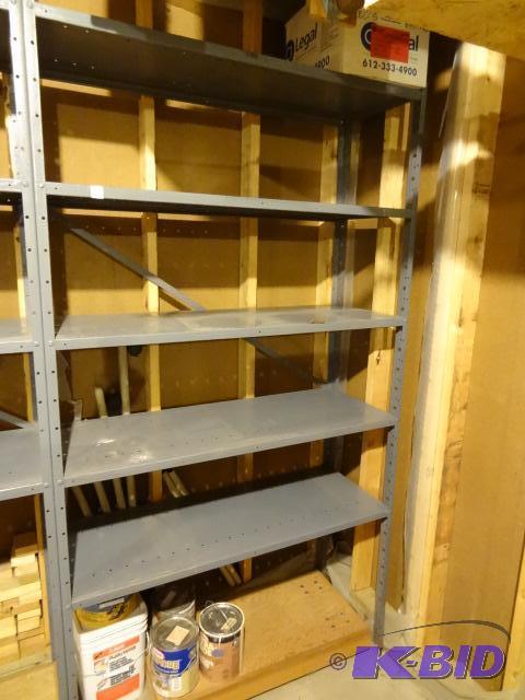 lot 8 image: Metal Shelving Unit 48 X 18 X 87 One Leg is 7...