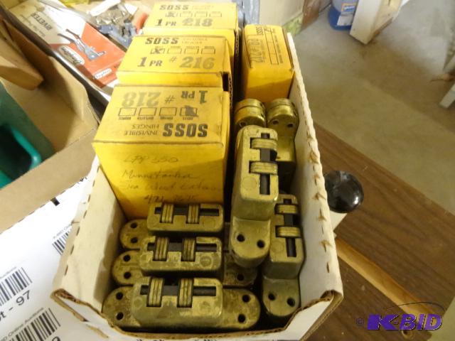 lot 97 image: SOSS Invisible Hinges. Brass 6 Pair...
