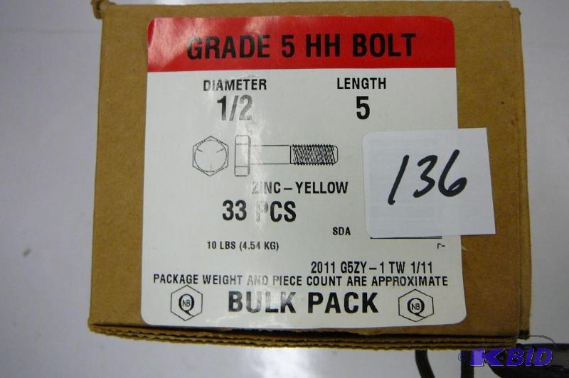 10 lbs 12 x 5 Grade 5 Hex Head Bolt...