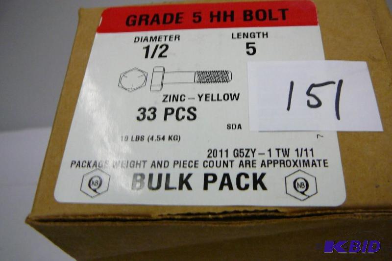 10 lbs 12 x 5 Grade 5 Hex Head Bolt...