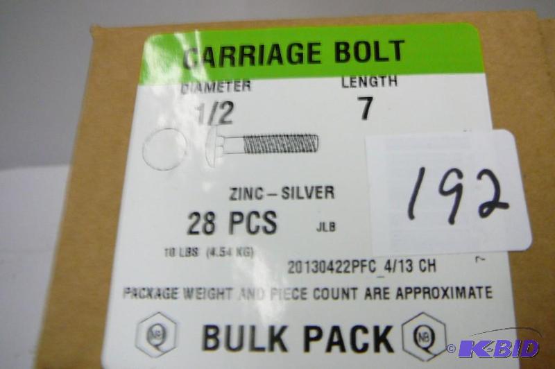 10 lbs 12 x 7 Carriage Bolts...