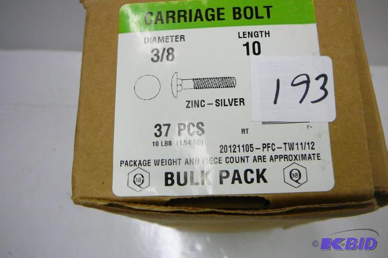 10 lbs 38 x 10 Carriage Bolts...