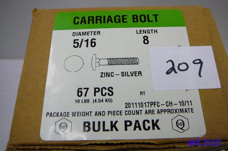 10 lbs 516 x 8 Carriage Bolts...