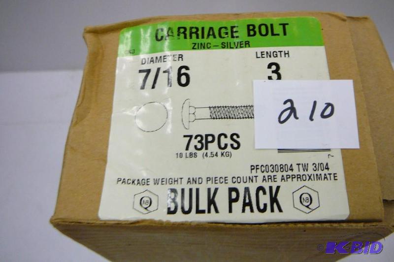 10 lbs 716 x 3 Carriage Bolts...