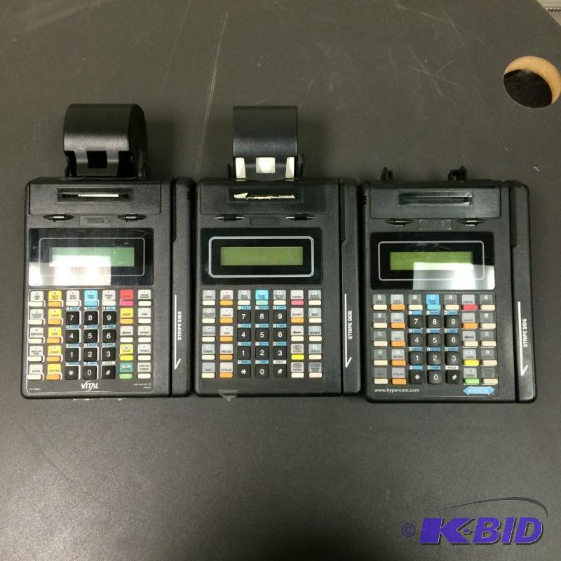 lot 10 image: Lot of (3) Hypercom Plus Credit Card POS Term...