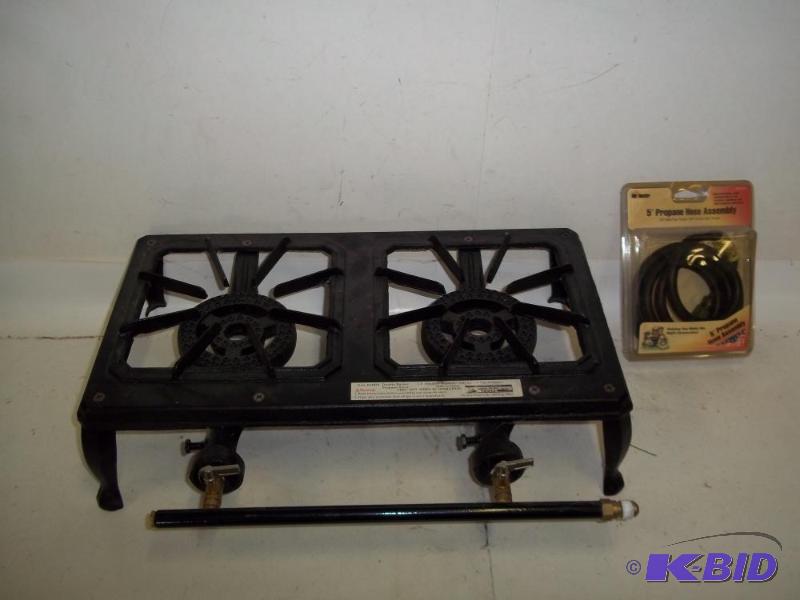 2 burner propane stove with hose, like new...
