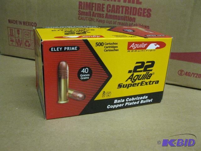 .22 Aguila Ammo, 40 Gr, 500 count box...