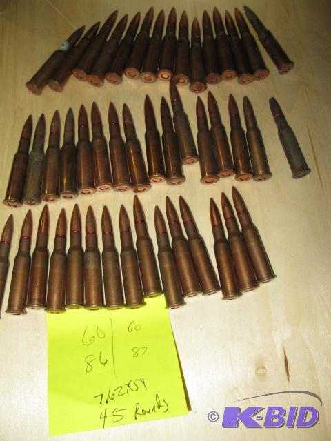 Approx 45 rounds of what is believed to be 7....