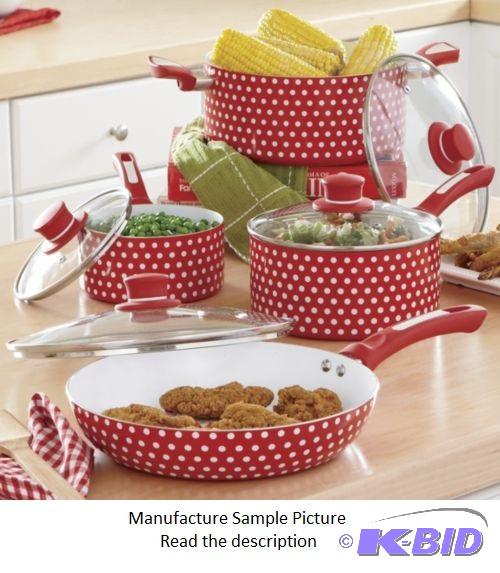 lot 107 image: Ginnys Polka Dot 7&nbspPiece&nbspCookware S...