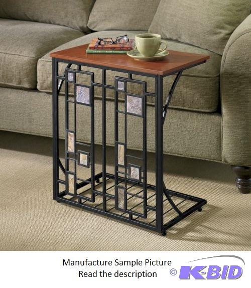 lot 108 image: Slate Double Sofa Table -&nbspMetal frame wi...