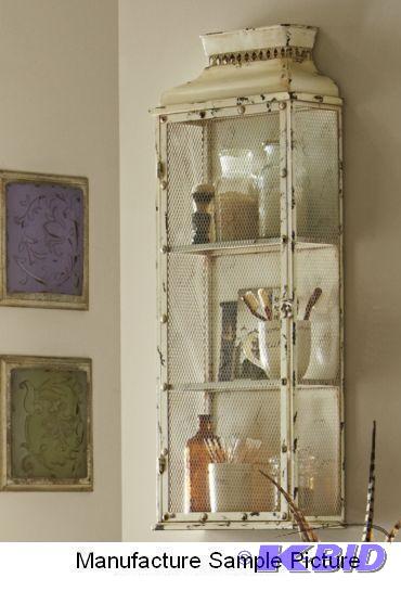 lot 11 image: Rustic Medicine Cabinet - Cream - Chic metal ...