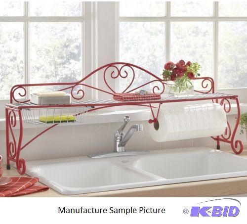 lot 110 image: Red Scrolled Over the Sink Shelf -&nbspIt ha...