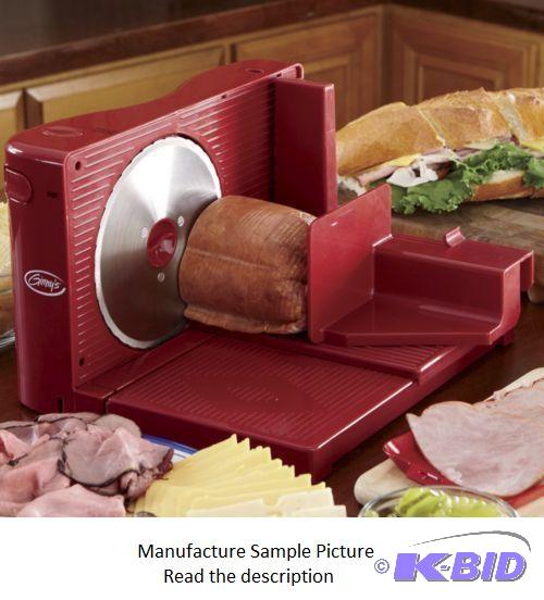lot 118 image: Ginnys Brand Folding Meat Slicer - Red - Exc...