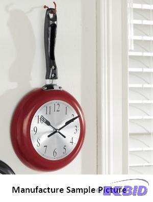 lot 147 image: Fry Pan Clock - Red - Our Fry Pan Clock "...