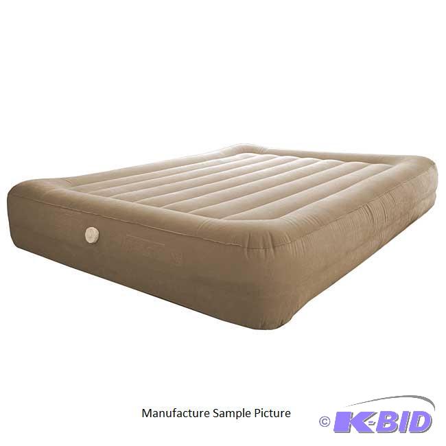 lot 165 image: Tan Raised Air Bed with Pump - Comes with bag...