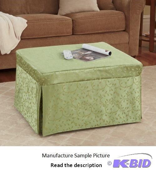 lot 17 image: Folding Sleeper Ottoman - Has green slip cove...