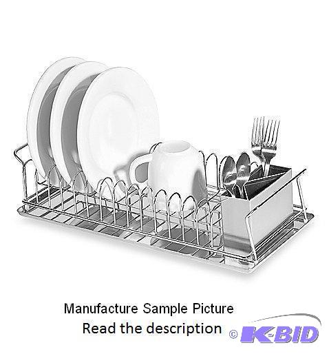lot 190 image: OGGI Compact 2 Piece Dish Drainer Set - Satin...