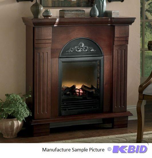lot 202 image: Cherry Finish Arched Electric Fireplace -&nbs...