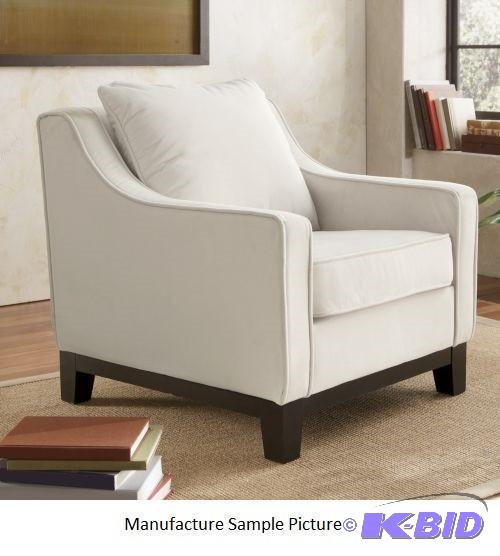 lot 4 image: Caden Accent Chair - Oyster color - Velvet li...