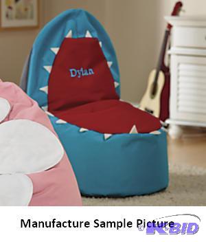 lot 5 image: Shark Bean Bag Chair - Has&nbspfirm, cushy b...