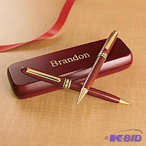 lot 50 image: Pen and Pencil Set - Has wooden case - Person...