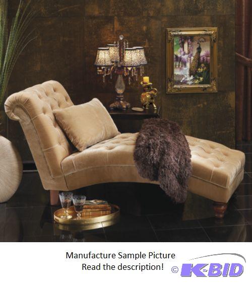 lot 51 image: Golden Velvet Chaise - Button-tufted - Solid ...
