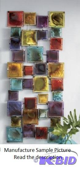 lot 52 image: Squares Metal Wall Art - Say goodbye to borin...