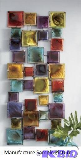 lot 53 image: Squares Metal Wall Art - Say goodbye to borin...