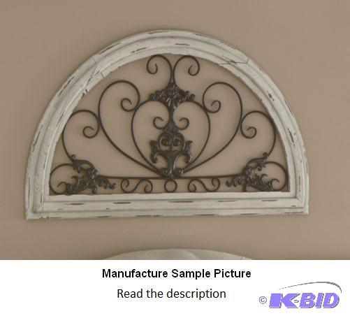 lot 90 image: Demilune Wall Art - Stamped, scrolled metal i...