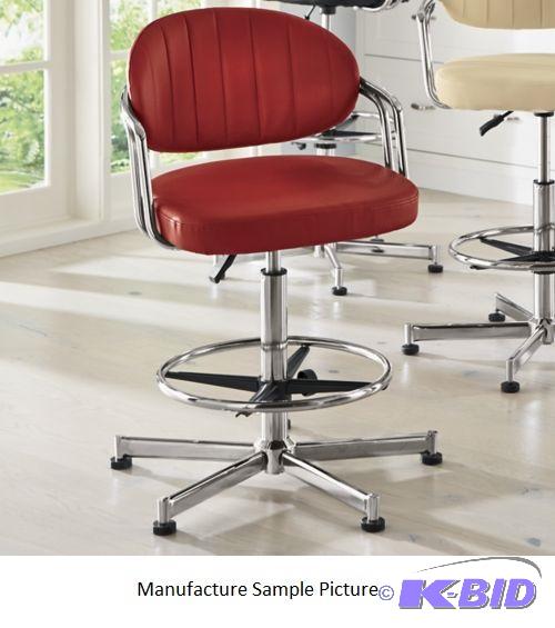 lot 92 image: Contour Stool - Red -&nbspStool swivels 360&...