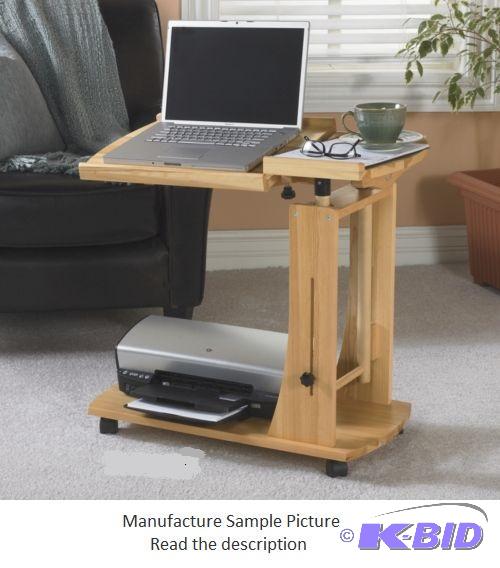 lot 93 image: Laptop Reading Cart - Natural Finish - Adjust...
