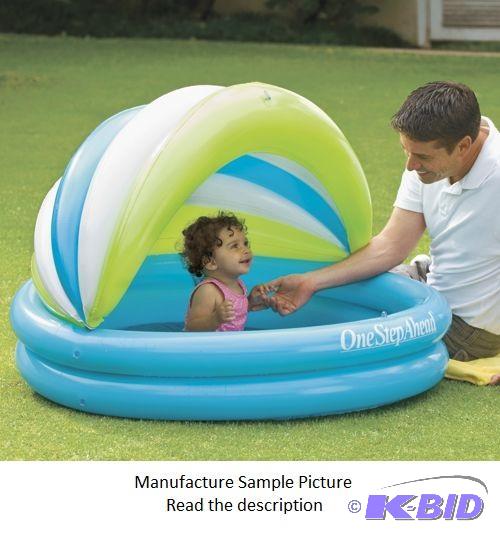 lot 99 image: Soft Seat Baby Pool - The canopy can be adjus...