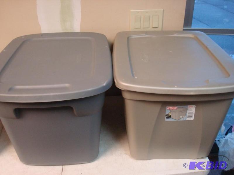 Pair Of 18 Gallon Bins, Used, Some Wear...
