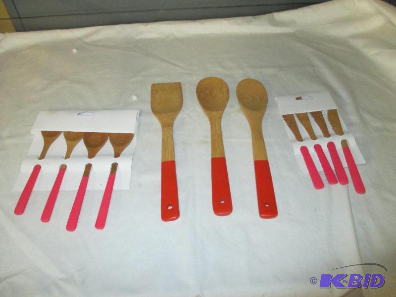Bamboo 3 spoons, 1 set, 1 set knifes