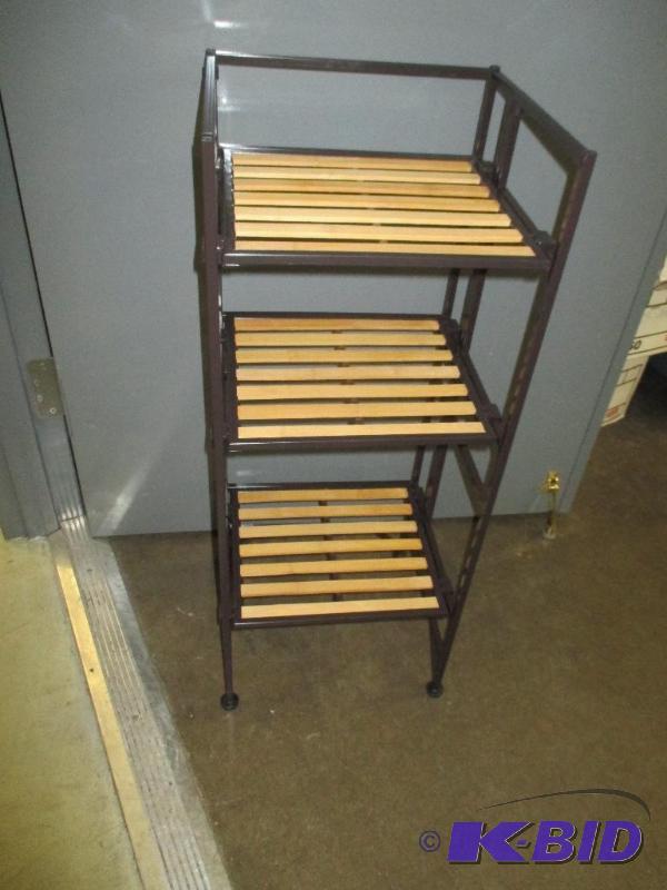 Wood and metal shelf