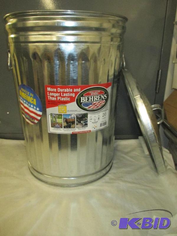 Behrens steel galvanized utility can