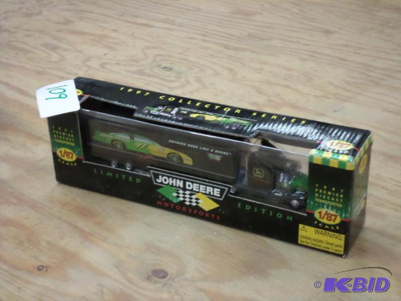 lot 109 image: John Deere 187-Scale Diecast Transporter...