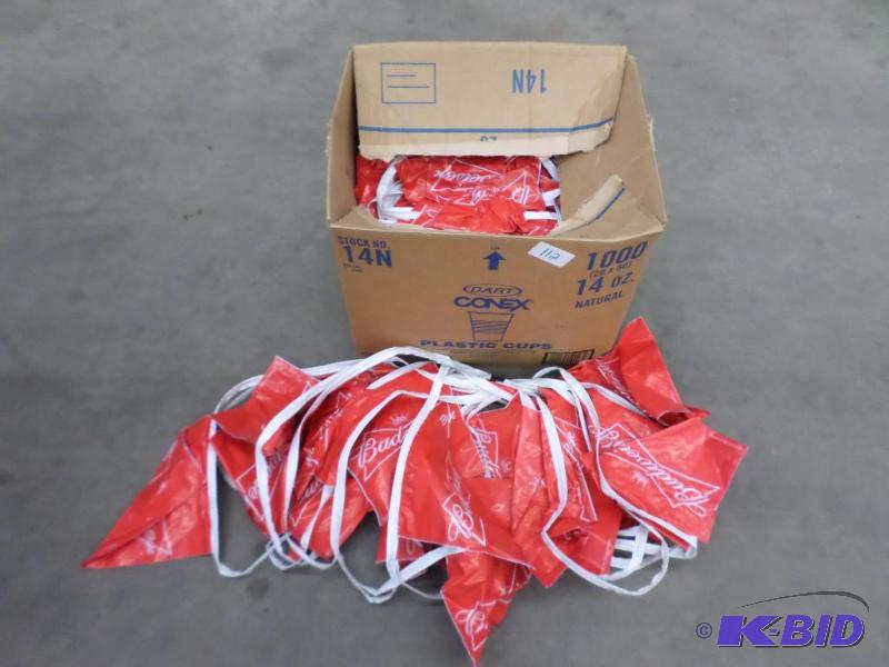 lot 112 image: Lot Of Budweiser Banners (2) 50 Rope Banner...