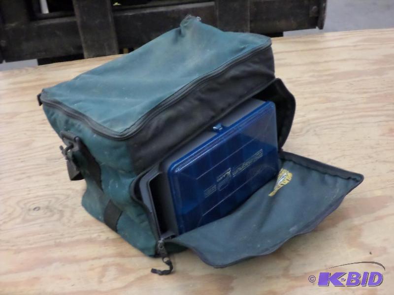 lot 128 image: Soft-Sided Tackle Bag With Plastic Trays...