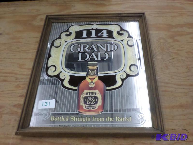 lot 131 image: Grand Dad Whiskey Mirrored Sign...