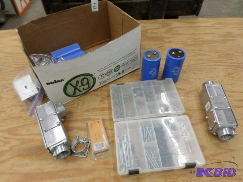 lot 134 image: Box of Misc Commercial Electrical Supplies...