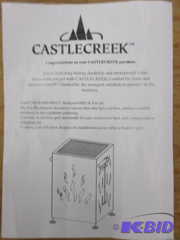 lot 135 image: Castle Creel Backyard Firepit BBQ Grill...