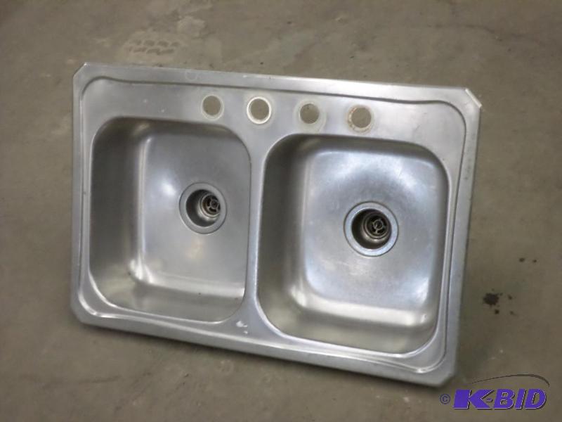 lot 155 image: Double Bowl Stainless Steel Sink...