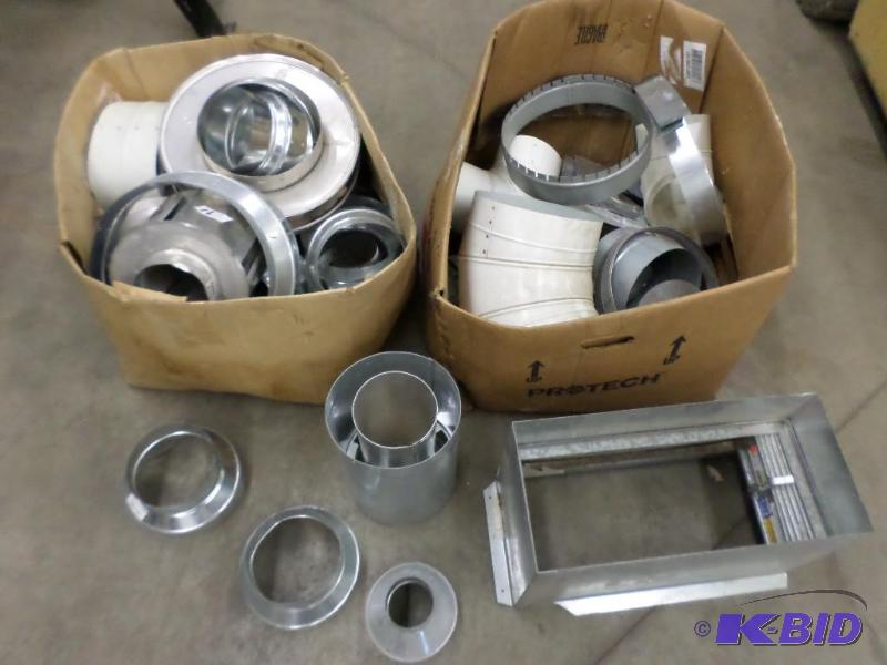 lot 22 image: (2) Boxes Of Misc Stove Piping & Ventilat...