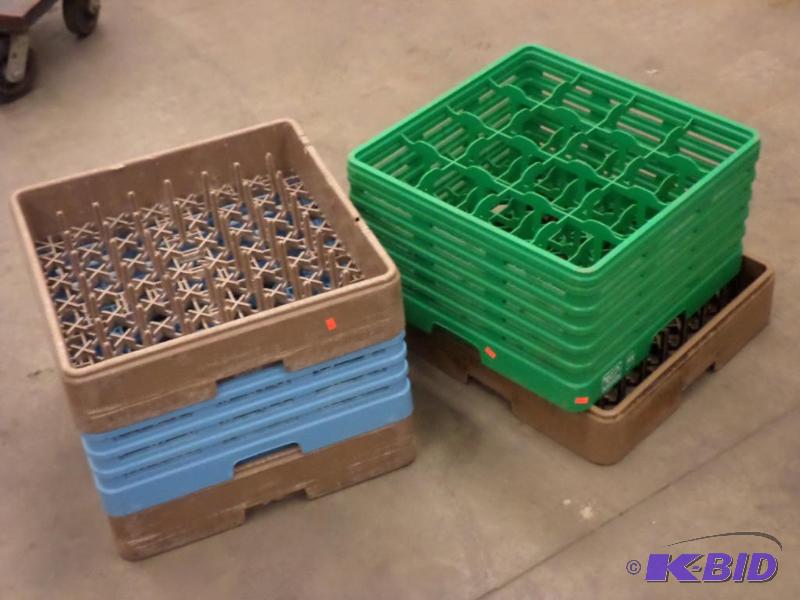 lot 24 image: (5) Commercial Plastic Glass Racks...